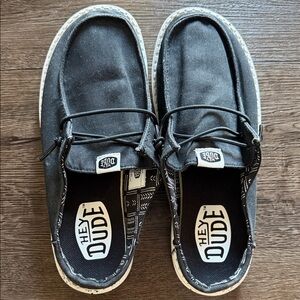 Hey Dude Black Canvas Wally Slip-On Loafers